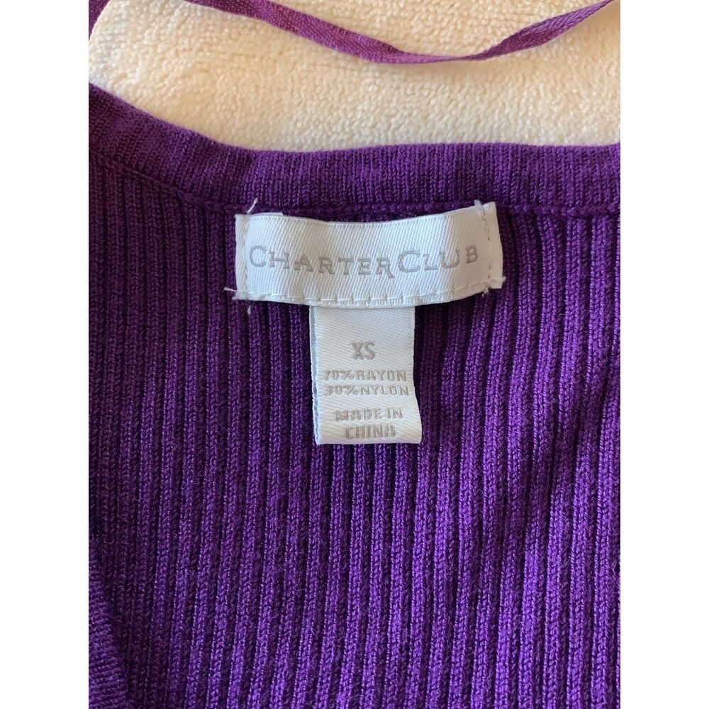 Charter Club l/s lightweight sweater XS-purple - Picture 4 of 4